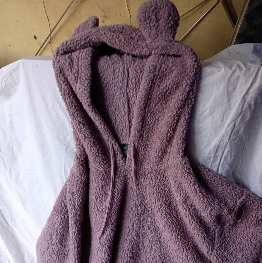 Cold Crush Mauve Teddy Jacket with Hood